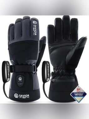 Men's Heated Winter Gloves - Black/Grey